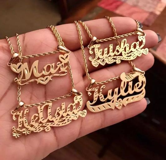 Gold only name necklace