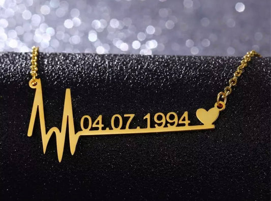 Heart beat custom necklace